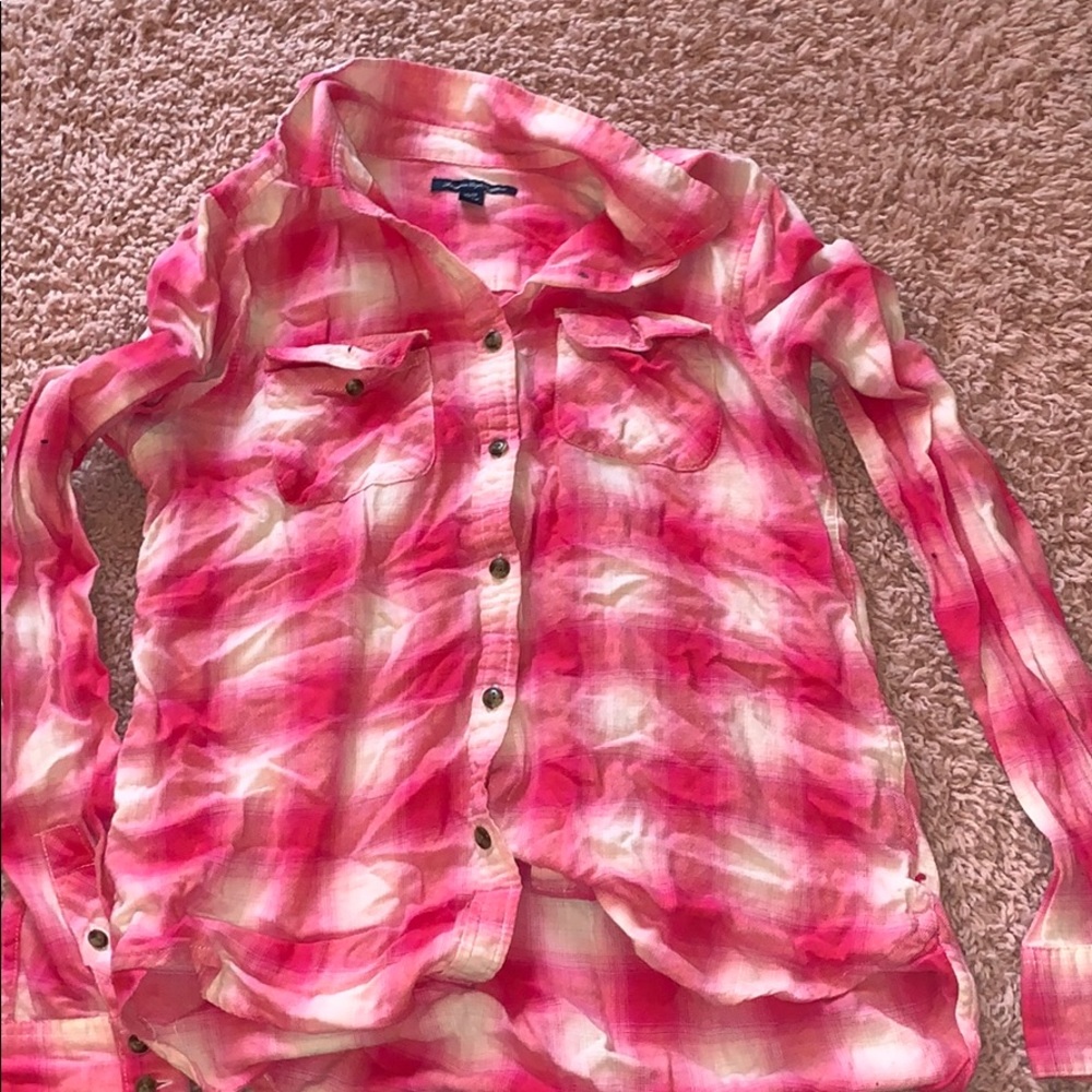 American eagle pink flannel
